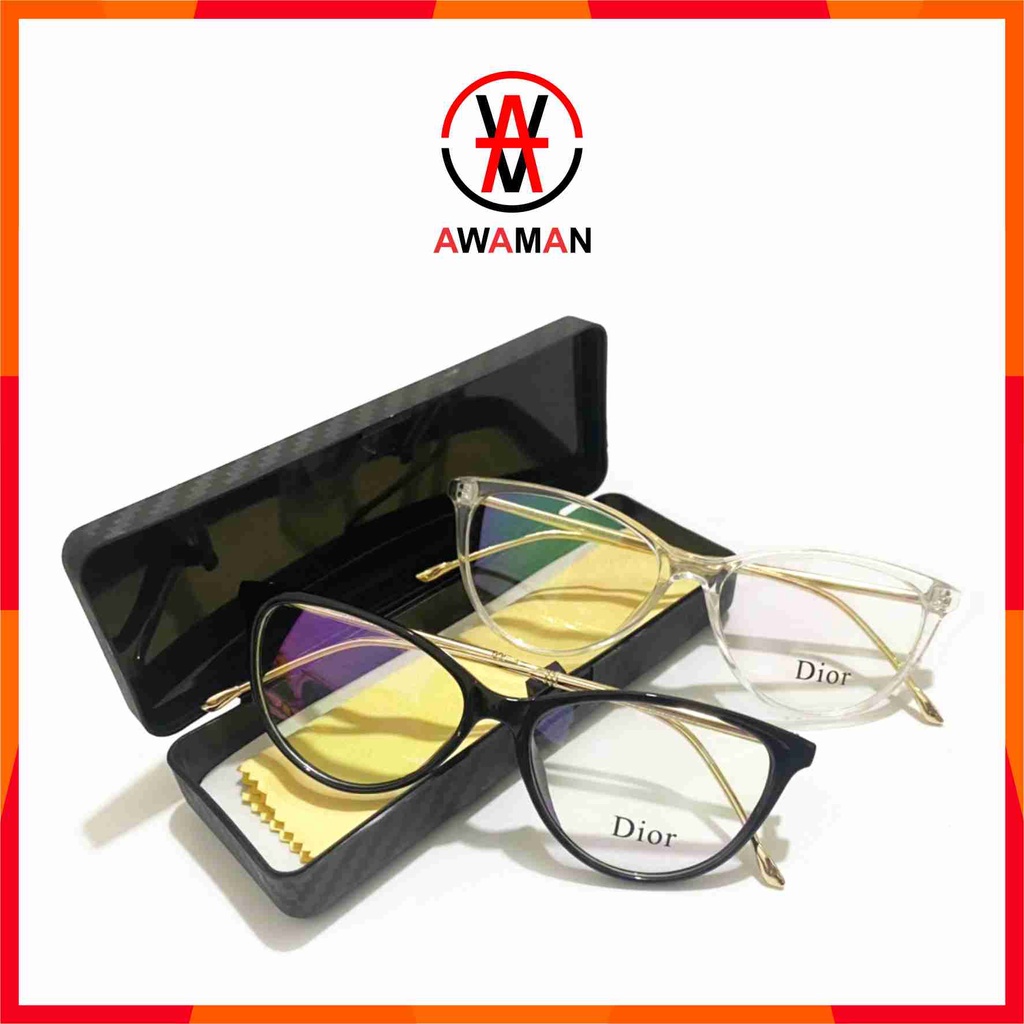 Gọng Kính Dior mắt mèo thời trang  càng gọng kim loại vàng