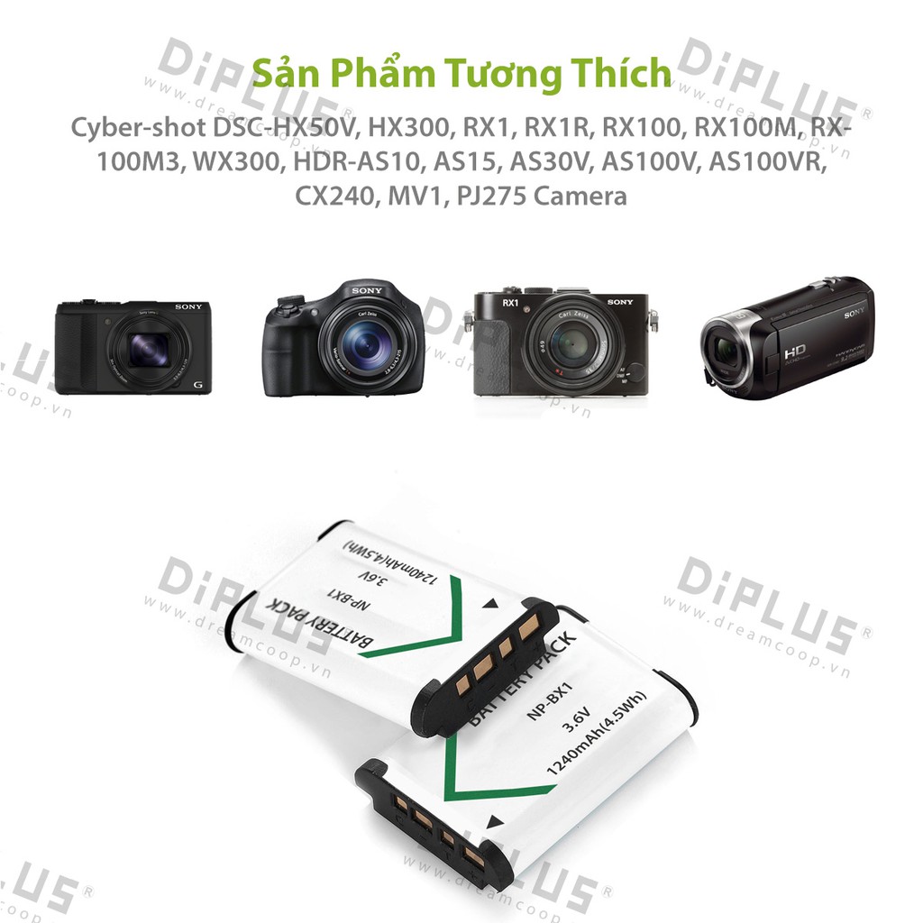 Pin máy ảnh Sony NP-BX1 Sony Cyber-shot DSC-RX100 100M II  III V DSC-HX50V DSC-HX300 DSC-HX400 DSC-RX1 R camera battery