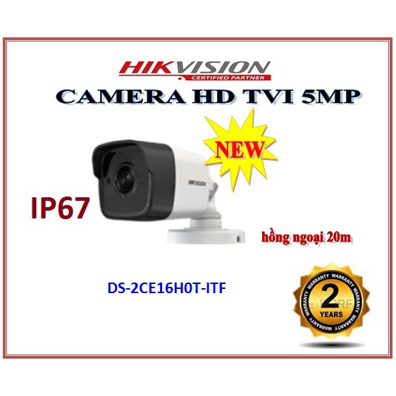 Camera HDTVI 5M ngoài trời HIKVISION DS-2CE16H0T-ITF, hồng ngoại 20m