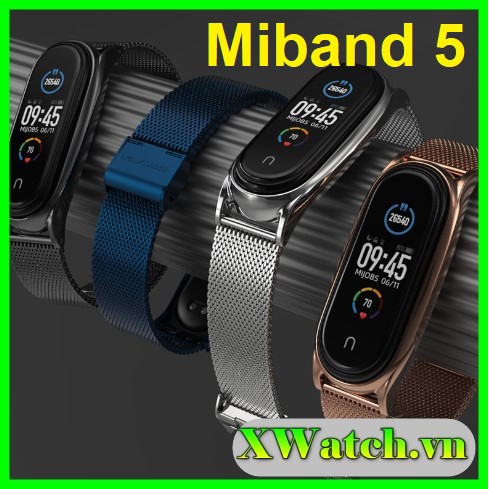 Dây đeo kim loại mắt lưới PLUS Mi band 5 Mijobs