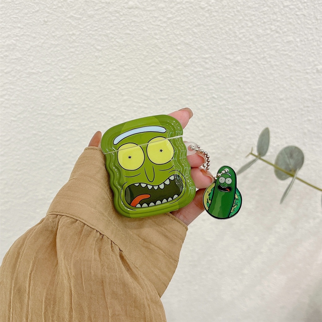 Vỏ Bảo Vệ Hộp Sạc Tai Nghe Bluetooth Không Dây AirPods 1 2 pro 3 2021 gen3 Bằng Silicon Tpu Mềm Chống Rơi Hình Dưa Leo Sáng Tạo