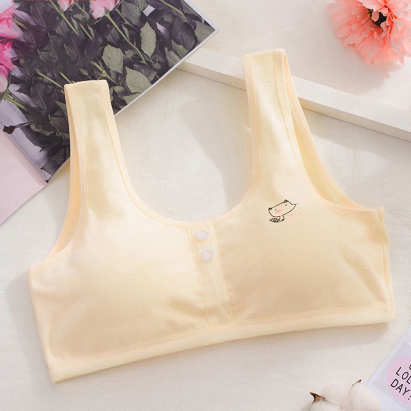 Haha Puberty Áo Ngực Dây Bản Rộng Màu Kẹo Có Đệm Tháo Rời Được Không Dây Họa Tiết Hoạt Hình Động Vật Dành Cho Bạn