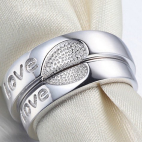 Nhẫn đôi/Nhẫn nam nữ thời trang mạ bạc cực xinh cho tình yêu thăng hoa.