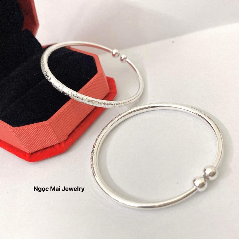 Vòng Cua bạc cho bé đeo tay hay chân đều xinh, Miễn phí khắc tên - Ngọc Mai Jewelry