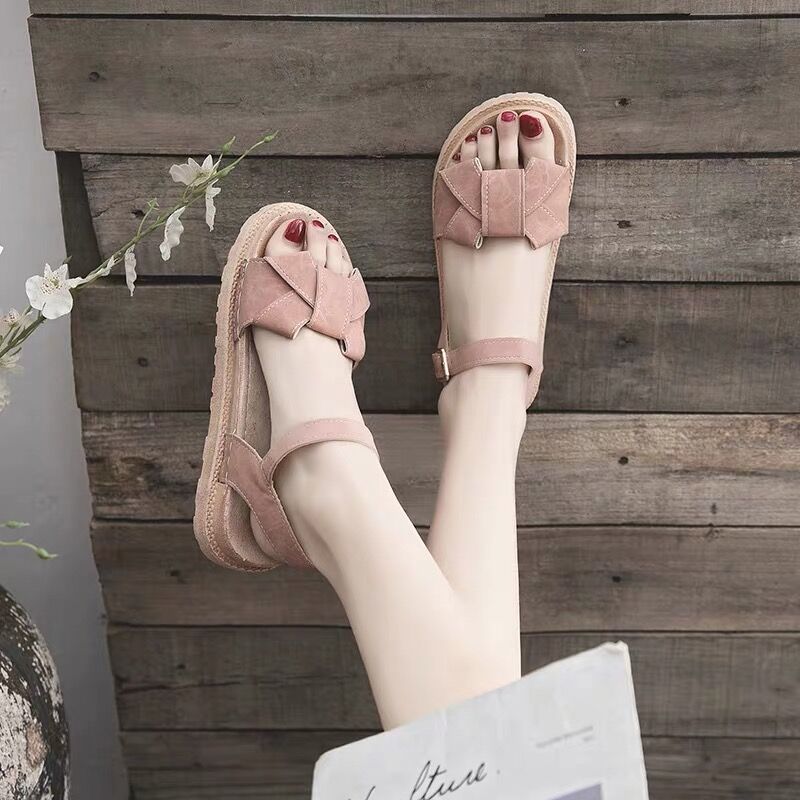 Giày Sandal Thời Trang Đế Bằng Xinh Xắn Cho Nữ