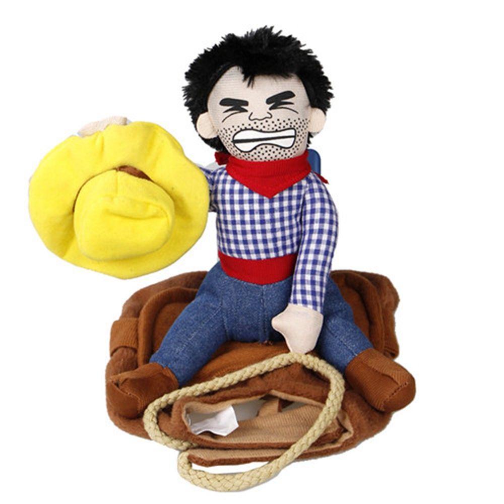 Trang Phục Hóa Trang Cao Bồi / Cưỡi Chó Kèm Búp Bê Trang Trí Halloween Chất Lượng Cao Cho Cún Cưng