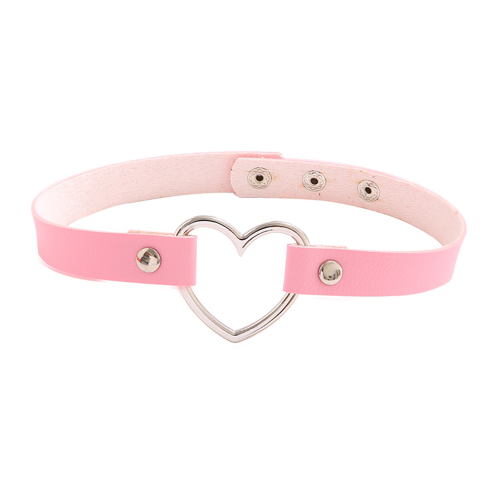 Vòng Cổ Choker Da PU Mặt Trái Tim Nhiều Màu Sắc Phong Cách Punk 2022 Cho Nữ
