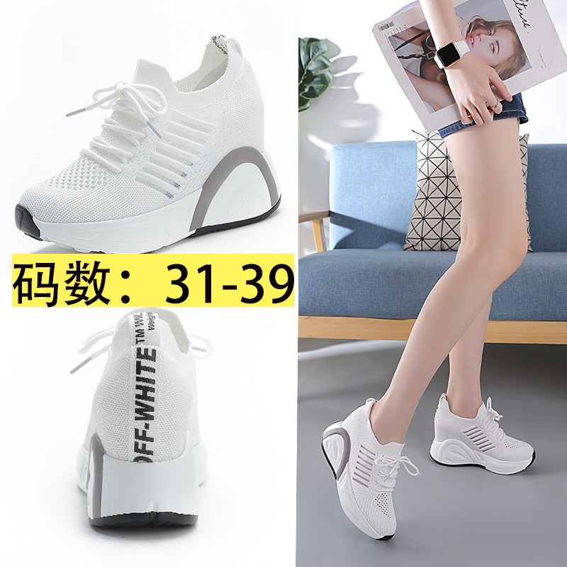 Giày Thể Thao Cao Gót Tăng Chiều Cao Phong Cách Hàn Quốc Thời Trang Mùa Hè Mới Cho Nữ 2021