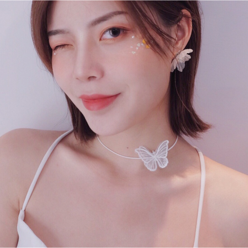 MANYUE Vòng cổ hình bướm phối ren thời trang xinh xắn cho nữ