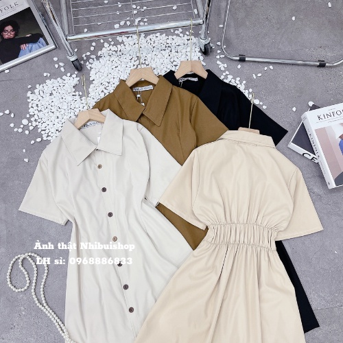 Váy sơ mi chữ A chun sau CEN FASHION