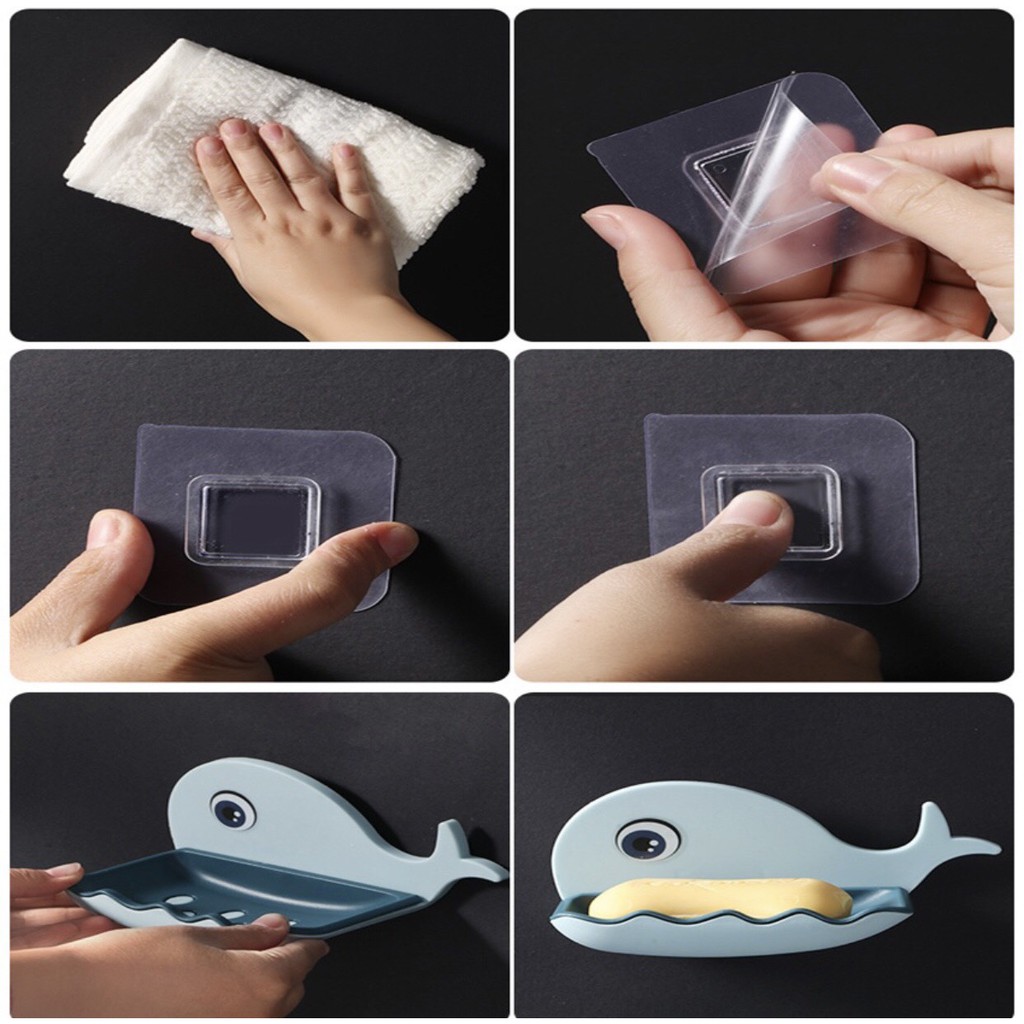 Khay Đựng Xà Phòng, Kệ Đựng Xà Phòng Dán Tường Hình Đám Mây , Cá Heo