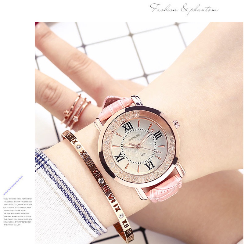 Đồng Hồ Nữ Dây Da Cao Cấp Mặt tròn đeo tay thời trang sang trọng | BigBuy360 - bigbuy360.vn