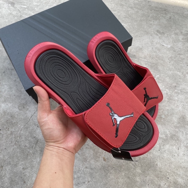 Dép jordan 1 đỏ nam (hình thật)