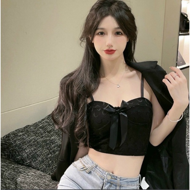 Áo bra ren dáng lửng đính nơ in mặt trăng siêu đẹp mã coco land - chất cực đẹp- sang chảnh