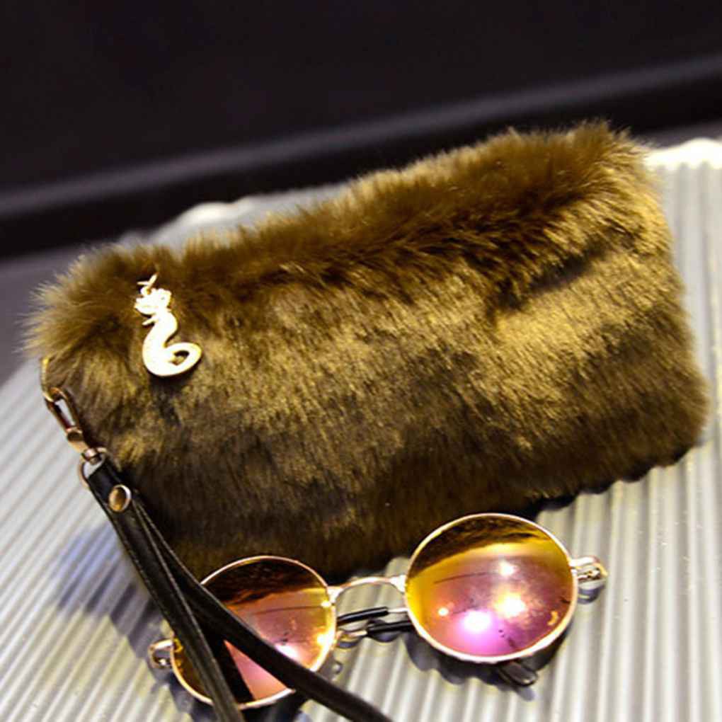 Ví lông khóa kép cho nữ