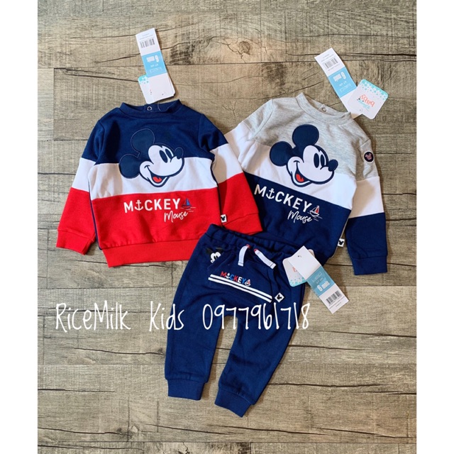 [SALE SOCK]Bộ Áo Và Quần Disney Hình Mickey xuất dư xịn cho bé