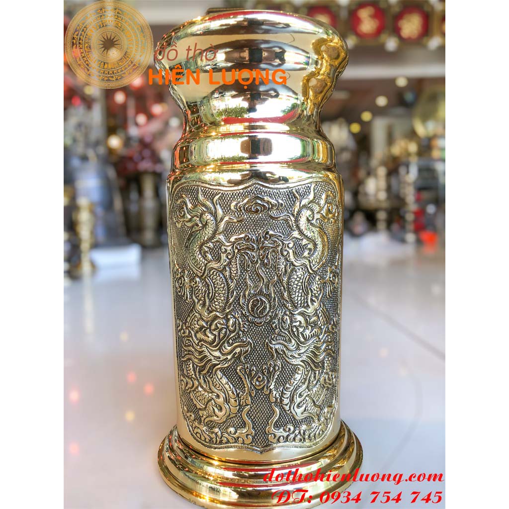 Ống Đựng Hương Bằng Đồng Mẫu 1 - Lọ Đựng Hương Chữ Thọ