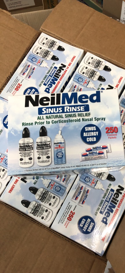 Bộ sản phẩm nước muối rửa mũi (nước muối sinh lý) Neilmed Sinus Rinse 250 gói