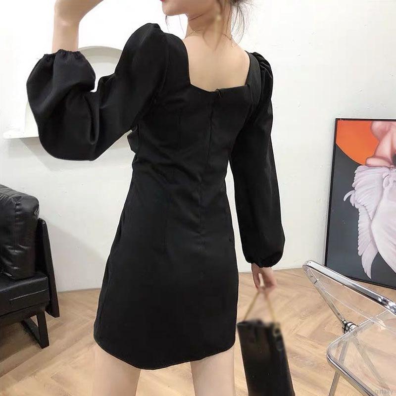 Đầm body nữ tay dài cổ vuông hợp thời trang quyến rũ