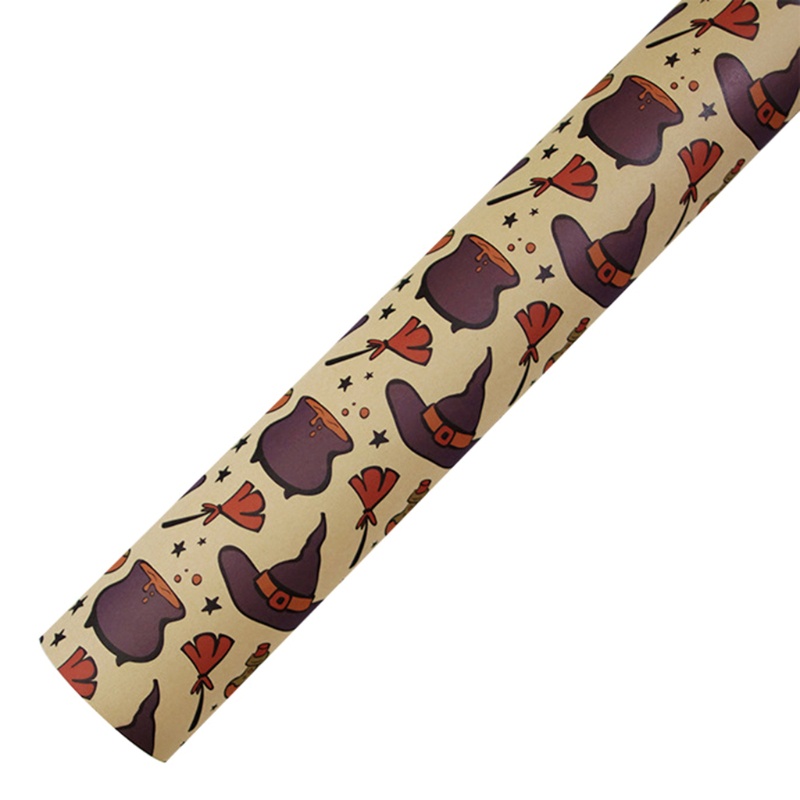 QQ Bộ 5 Tờ Giấy Gói Quà In Họa Tiết Halloween Thủ Công Trang Trí