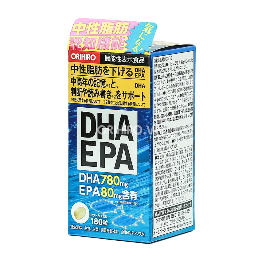 Viên uống bổ não DHA EPA Orihiro 180 viên