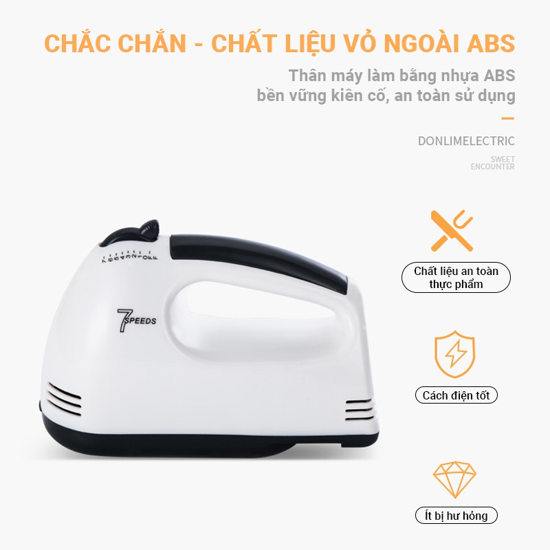 Máy đánh trứng cầm tay HE-133 công suất 180W, 7 tốc độ điều chỉnh dễ dàng, tản nhiệt nhanh, tuổi thọ sử dụng lâu dài