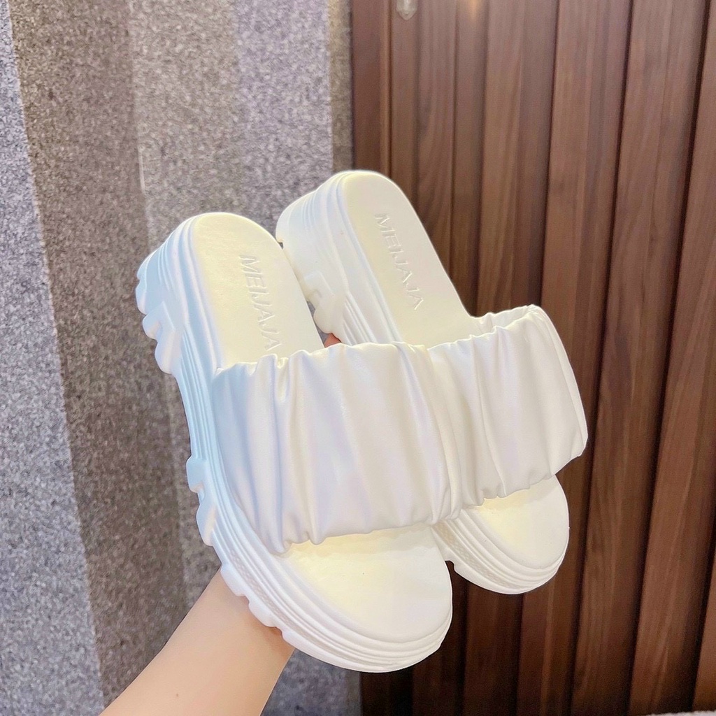( DÉP HCM ) Dép bánh mì quai ngang nhún bèo xinh, dép bánh mì nữ cao 5p siêu nhẹ, êm chân, tôn dáng