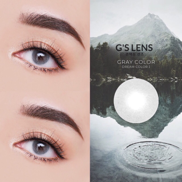 Lens Mắt 0 Độ Kính Áp Tròng Xám Tây Gray Giãn Nhẹ Size S 14.2mm - G'S LENS - Giá 1 Đôi Lens - LINK 2