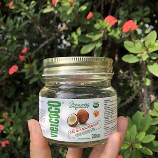 DẦU DỪA NGUYÊN CHẤT VIETCOCO (CÓ CHỨNG NHẬN ORGANIC - EU - ÚSDA): DƯỠNG MI  - DƯỠNG DA - DƯỠNG TÓC : 250ML- 200ML- 130ML