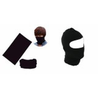 Bộ 1 khăn trùm ninja đen và 1 khăn đa năng đen trơn