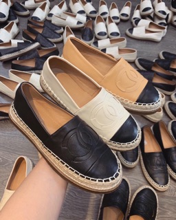Giày slipon chanell viền đế cói basic