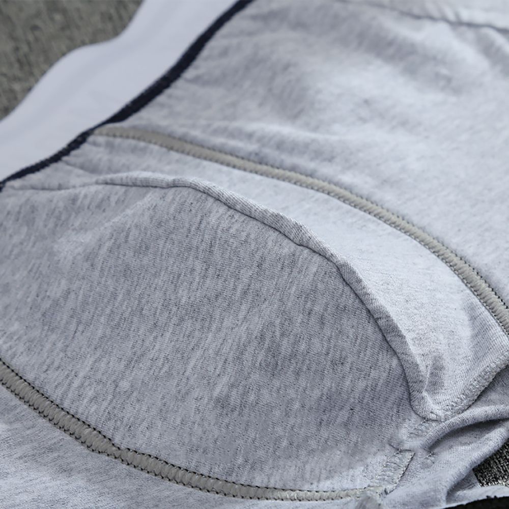 QQMALL Quần lót boxer cotton màu trơn in chữ thoáng khí thoải mái nhiều màu sắc thời trang quyến rũ cho nam