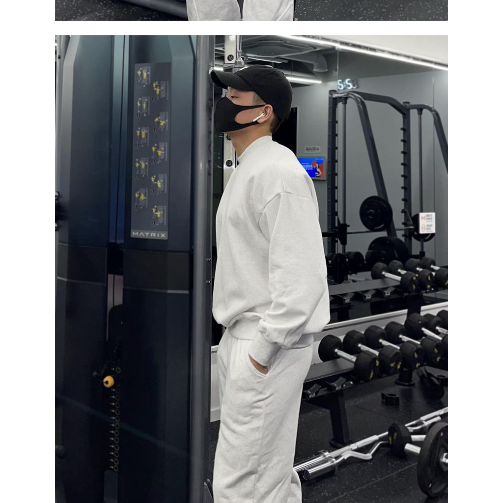 Bộ Thể Thao Nam Trơn Cổ Tròn Thu Đông Hàng Xuất Khẩu Cao Cấp, Chất Nỉ Siêu Mịn Co Giãn 4 Chiều Thoải Mái Mã GAREMSTORE