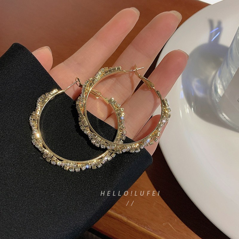 Bông Tai Mạ Bạc 925 Đính Đá Zircon Phong Cách Hàn Quốc Thời Trang Cho Nữ