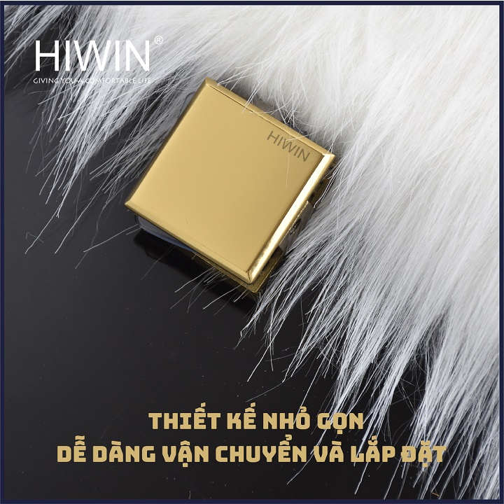 Kẹp chân kính 0 độ phòng tắm kính cạnh vát chất liệu inox 304 mạ vàng bóng HIWIN FC-2080G