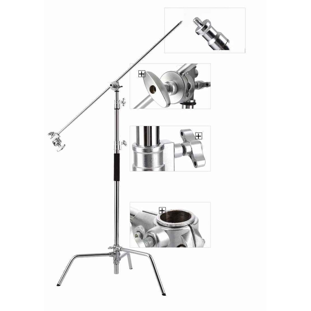 Chân đèn Light Stand C inox cao cấp 338 cm chịu tải 20kg