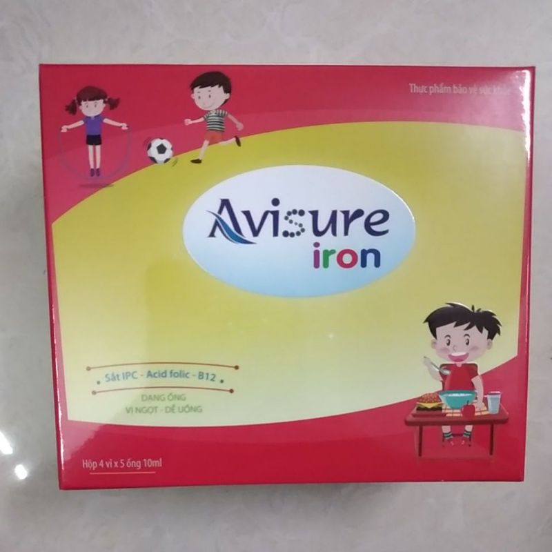 AVISURE IRON hộp 20 ống sắt dạng ống vị ngọt dễ uống