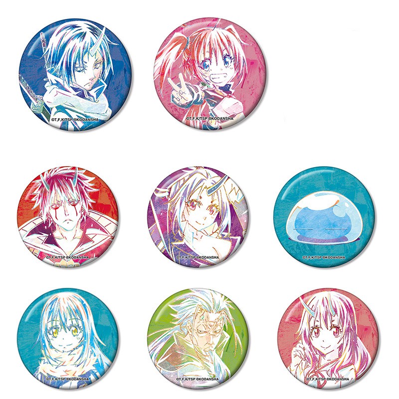 Combo 8 huy hiệu cài áo IN HÌNHTensei-shitara Slime datta Ken Chuyển Sinh Thành Slime anime chibi dễ thương