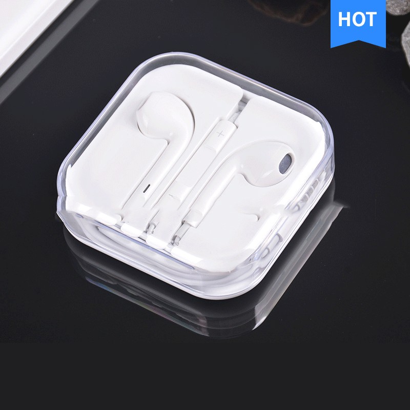 Tai nghe có dây  Basic chân tròn Jack 3.5mm tích hợp Mic và nút chỉnh Volume cho iOS & Android  màu Trắng PKCB323