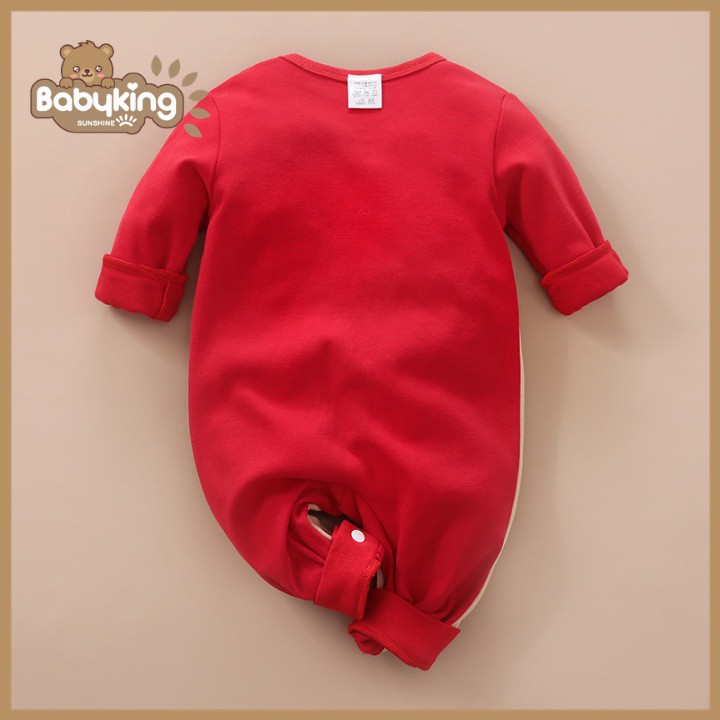 BodySuit giáng sinh noel cho bé ,áo liền quần dễ thương dài tay kiểu nai đỏ cho bé (2061),cotton 100%, Aiueo Nhật.