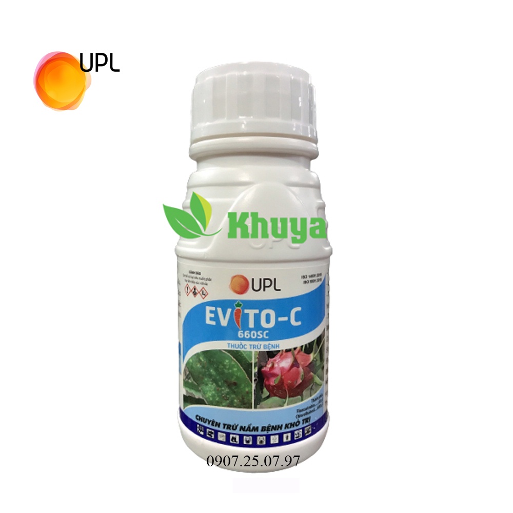 Thuốc trừ bệnh Evito-C 660SC chai 250ml Đốm nâu - Thán Thư - Sương mai