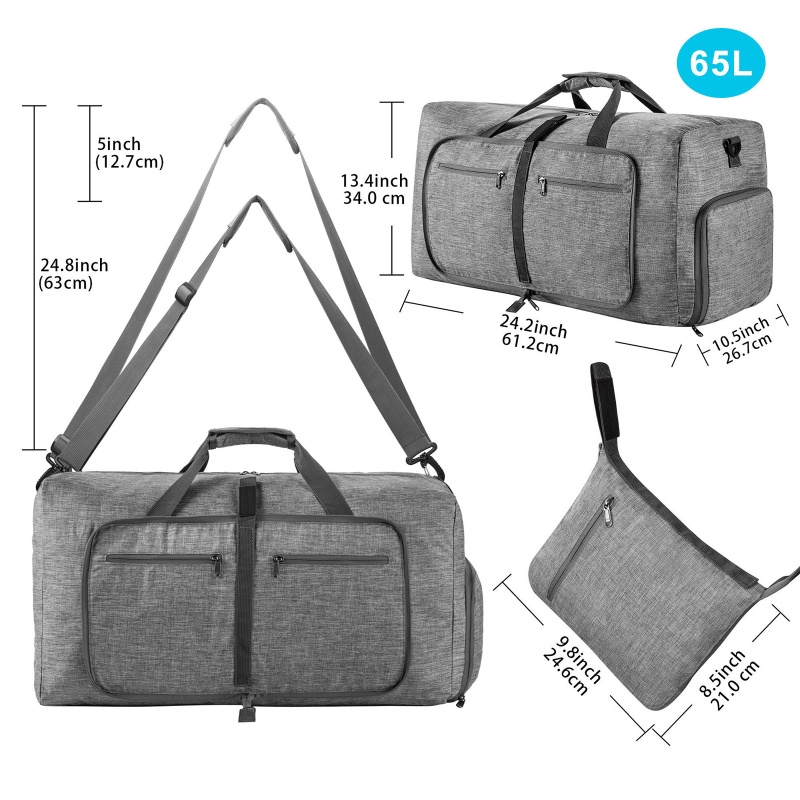 Túi Du Lịch Có Dây Kéo Dung Tích Lớn 65L