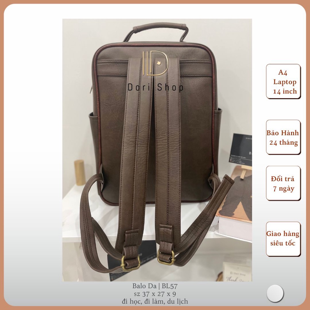Balo Da laptop 15in, Ba lô công sở Dori Shop
