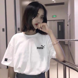 Áo phông in chữ P-U-M-A cực ngầu [FREESHIP] Áo unisex, áo thun nam nữ đen trắng from rộng, vải cotton xịn