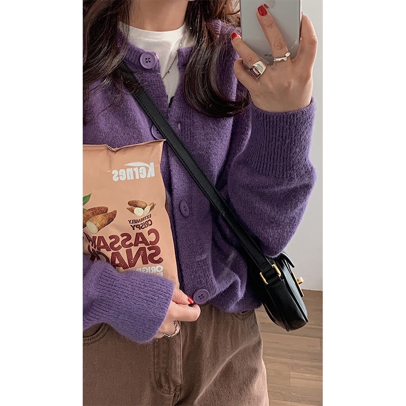 Áo khoác cardigan dệt kim dáng rộng thời trang xuân thu 2021 mới dành cho nữ