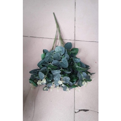 Cụm lá táo điểm hoa sáp 16 nhánh,hàng loại 1, dài 50 cm, phụ kiện làm hoa