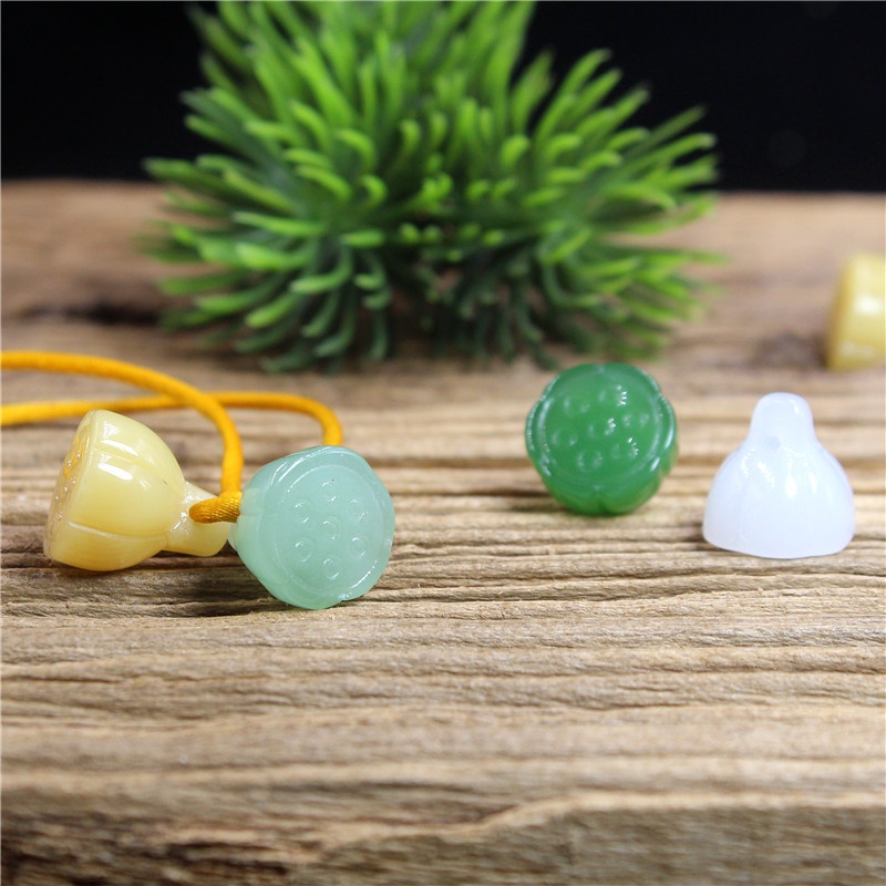 1 charm nhụy sen đá ép dạng treo 12mm nguyên liệu làm trâm làm trang sức cổ trang cosplay cổ phục