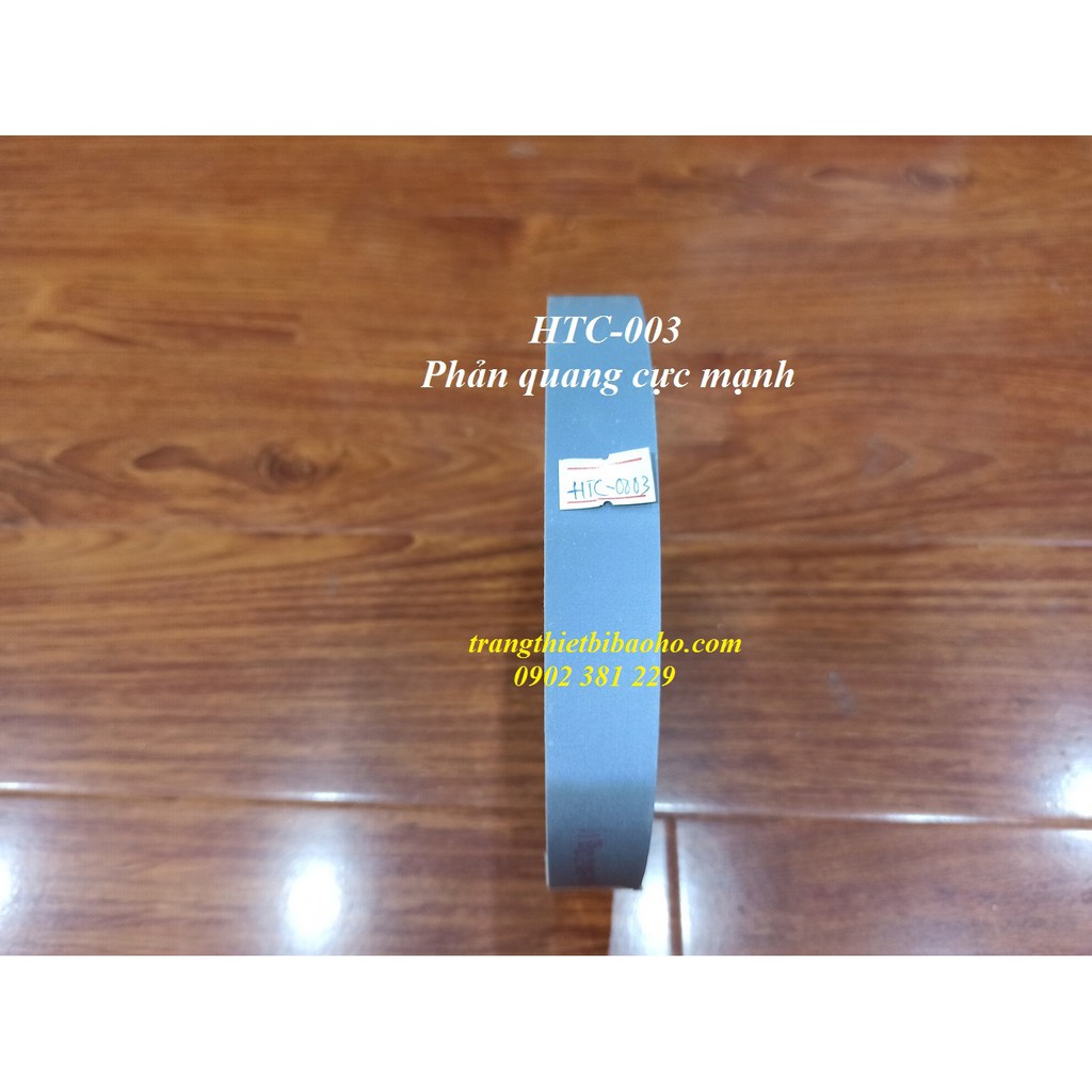 Cuộn dây phản quang vải Poly màu xám khổ 2,5cm x 100m - hình thật