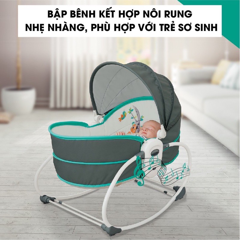 [Mã MKBC13 giảm 80k đơn 1 triệu] Nôi Rung Bập Bênh 5 in 1 Cao Cấp Masterla 6037