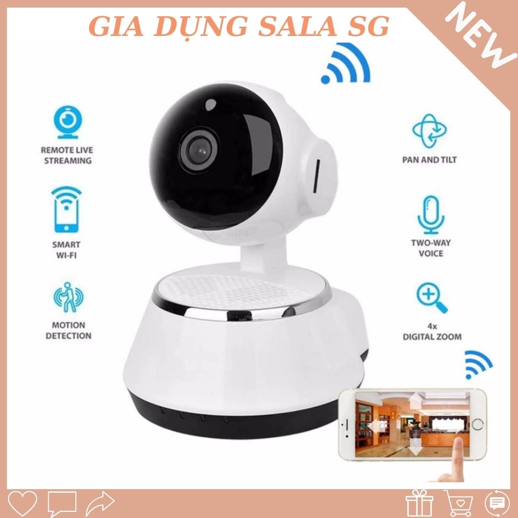 Camera V380, camera wifi IP V380 tích hợp microphone ghi âm thanh, đàm thoại 2 chiều